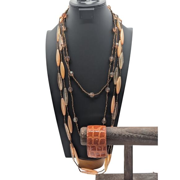 M. Haskell NWT Double Strand Elongated Bead Coordinating Bead & Cuff Jewelry Lot - Picture 6 of 8